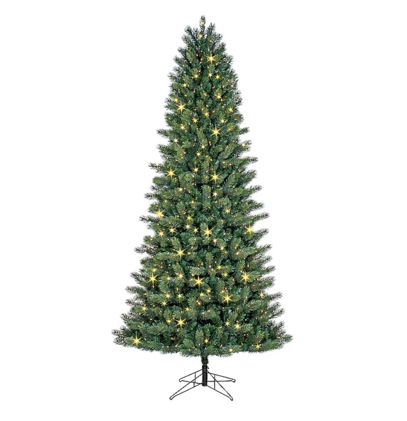 Indoor 9 ft. Pine Pre-lit LED, Christmas Tree W/ Base